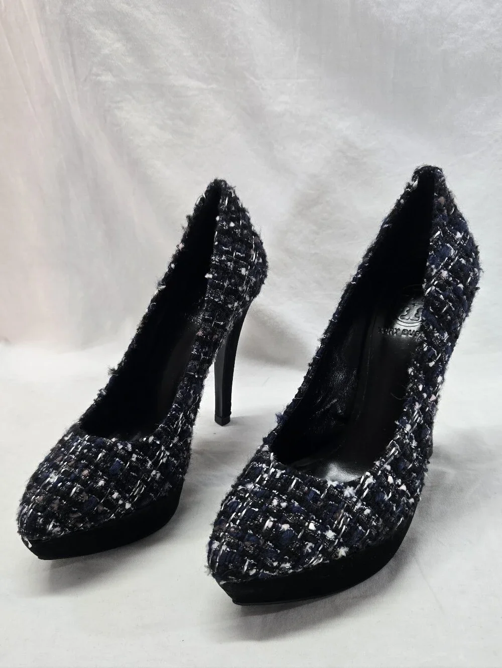 Tory Burch Women’s Women's Size 7.5 Peggy Tweed Platform Pump Heels Shoes